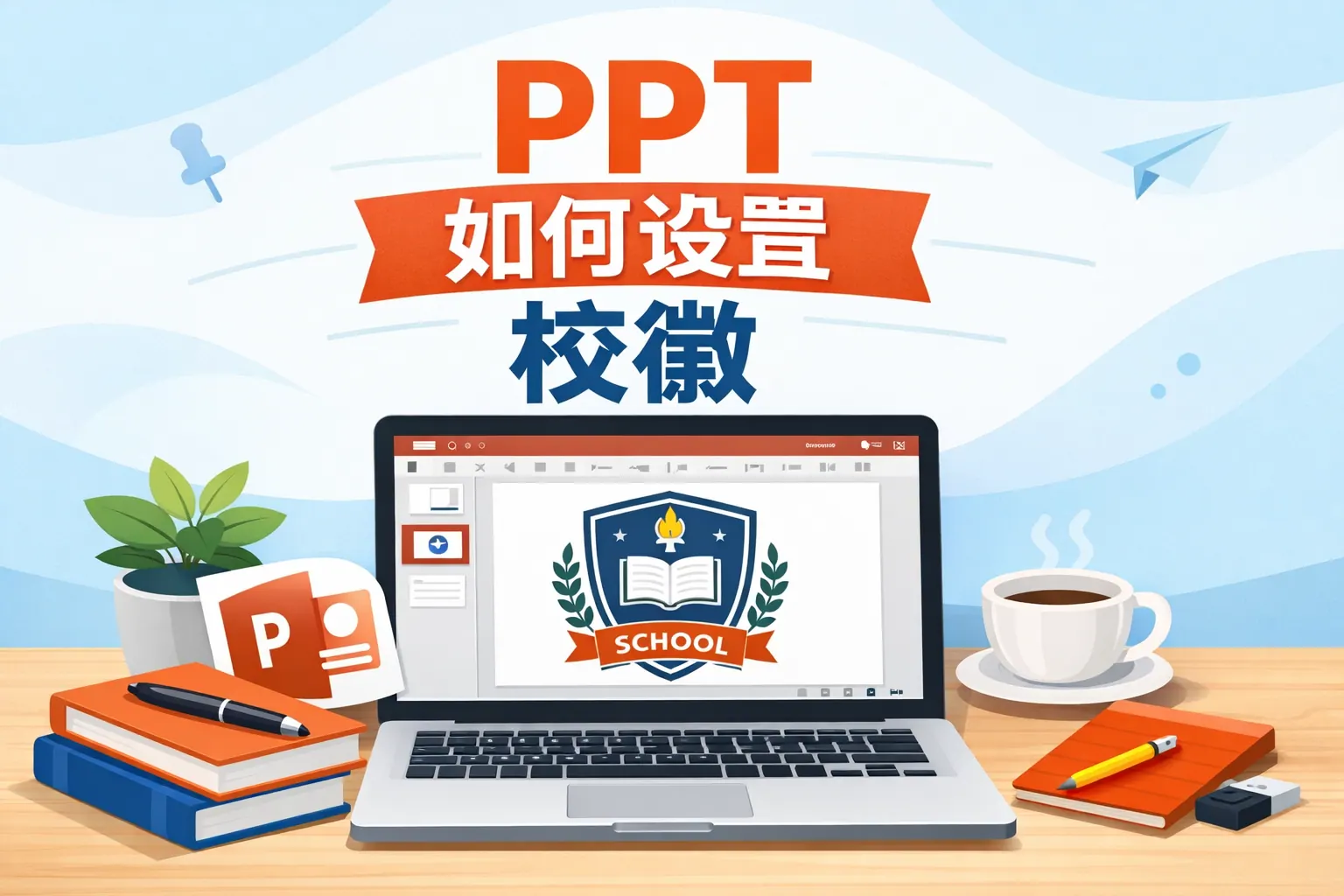 ppt如何设置校徽