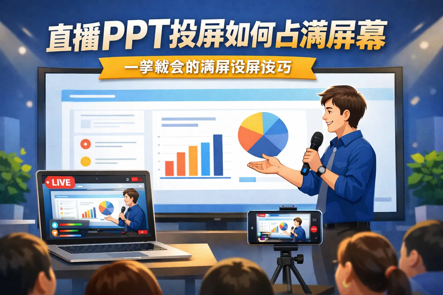 直播ppt投屏如何占满屏幕