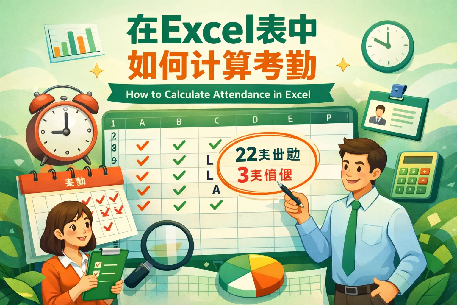 在excel表中如何计算考勤