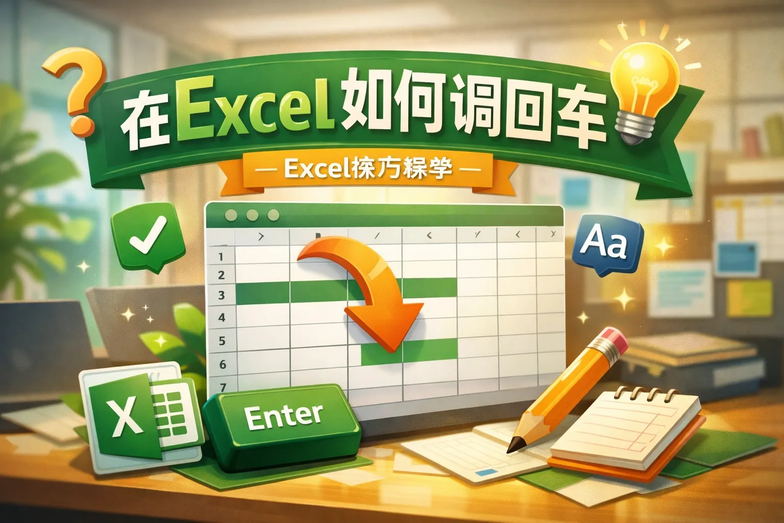 在excel如何调回车