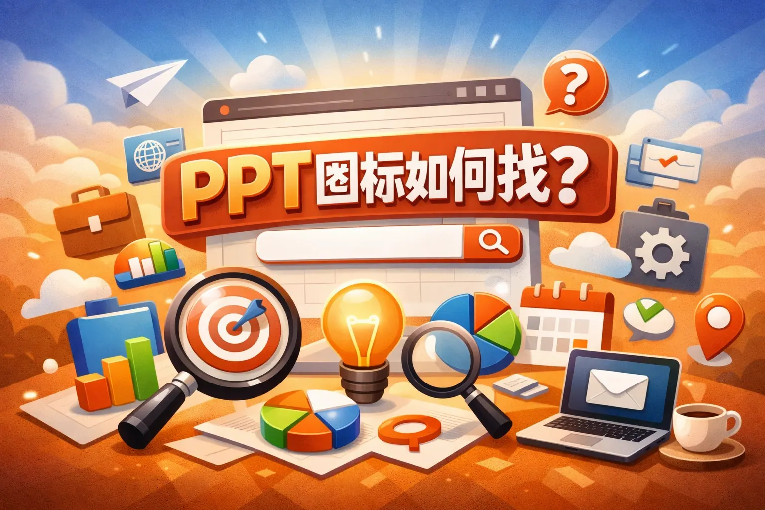 ppt上面的图标如何找出来