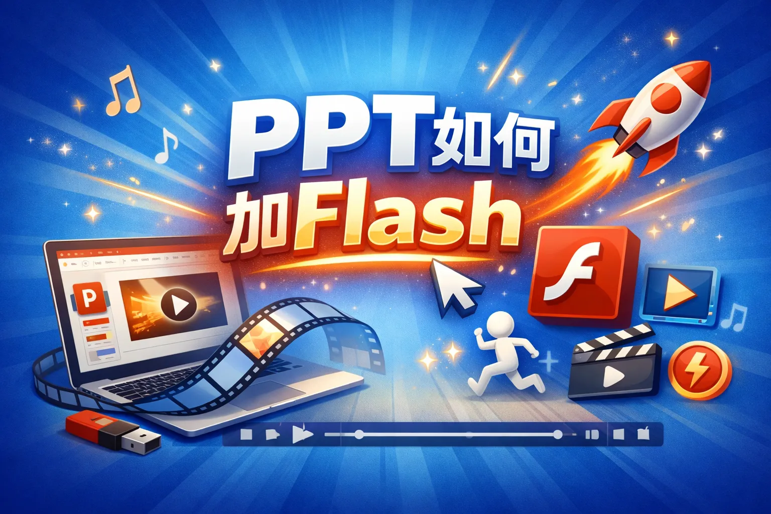 ppt如何加flash