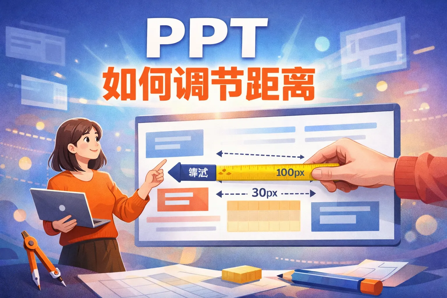 ppt如何调节距离