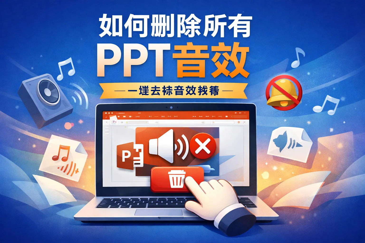 如何删除所有ppt音效