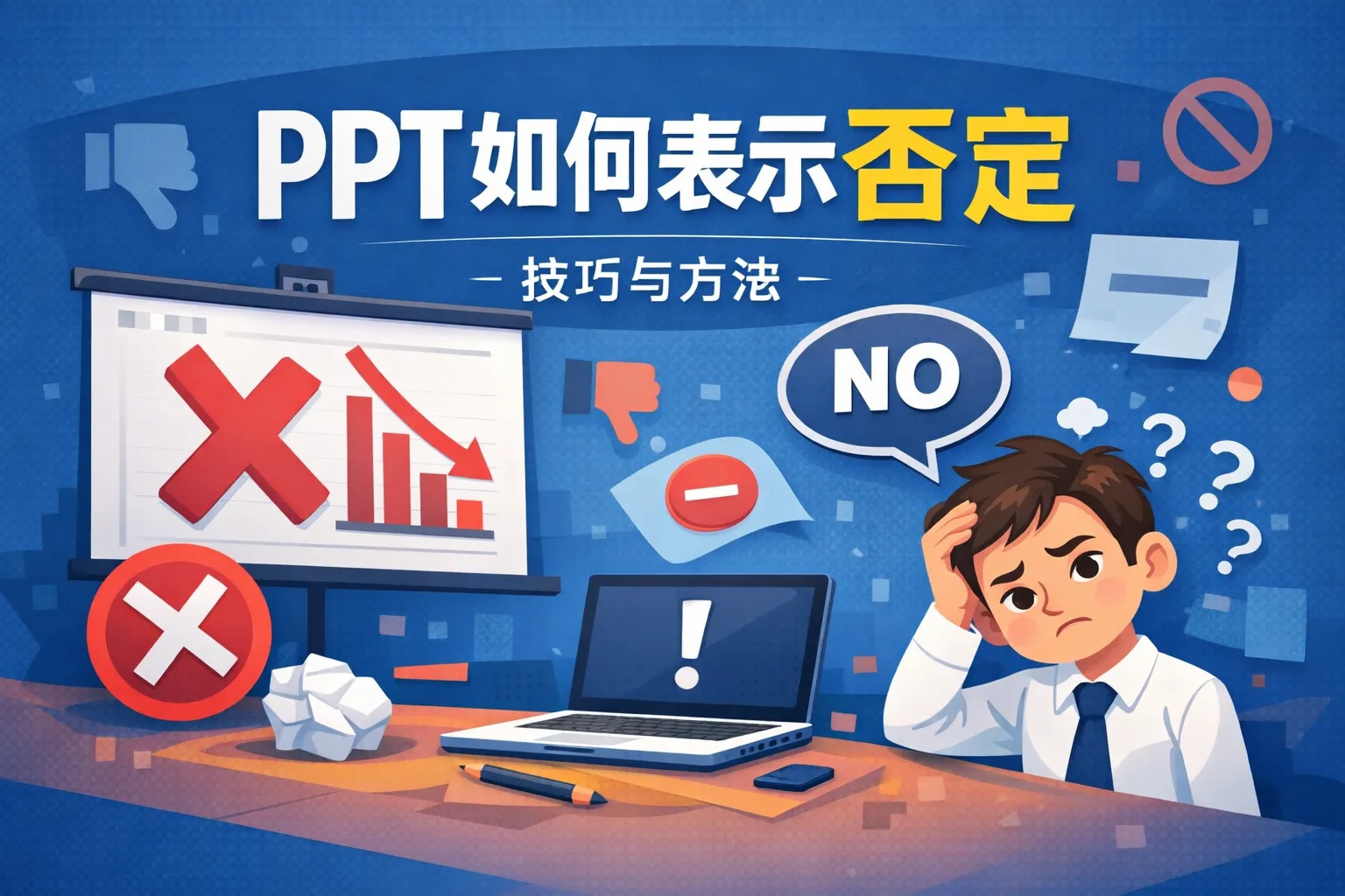 ppt如何表示否定