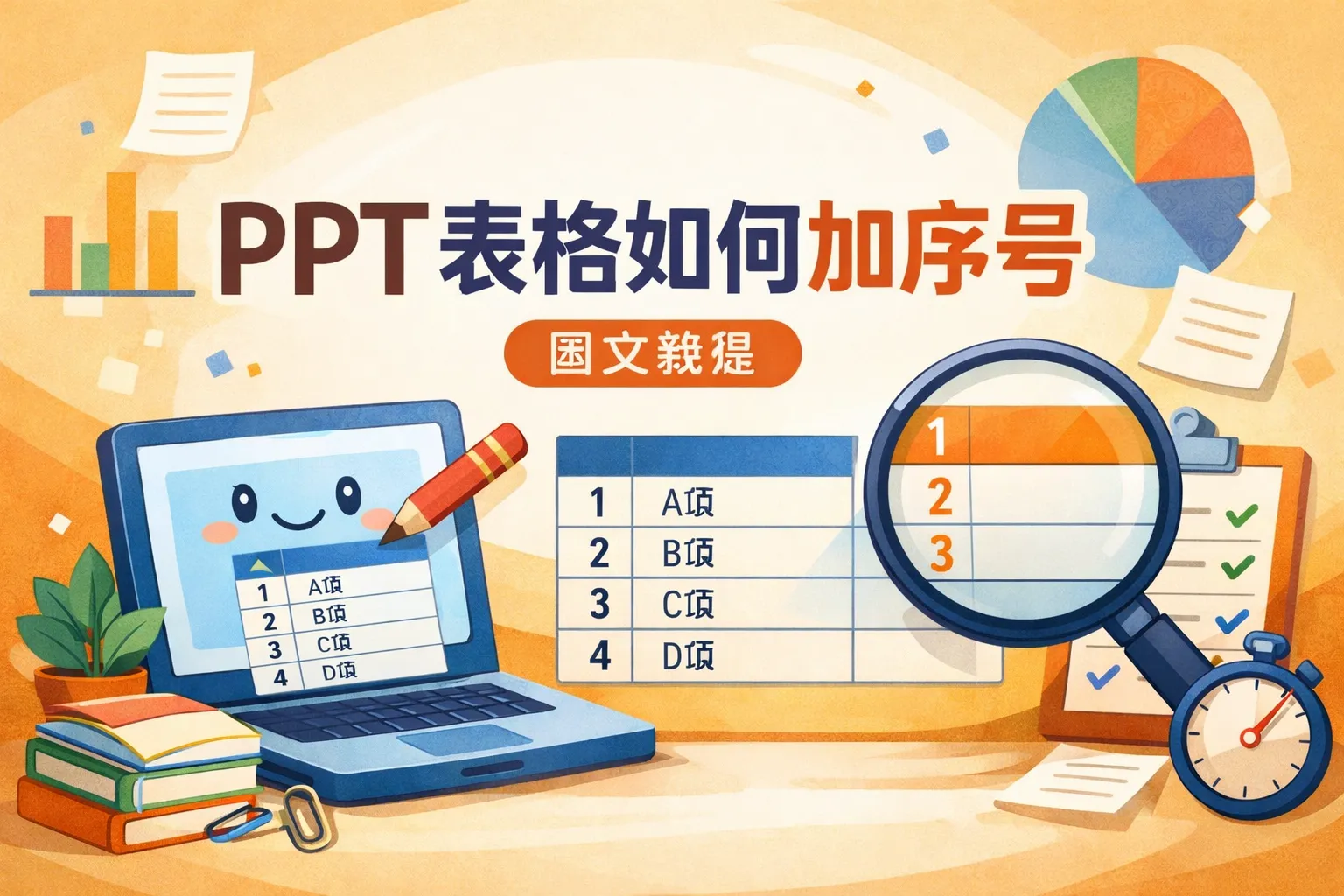 ppt表格如何加序号