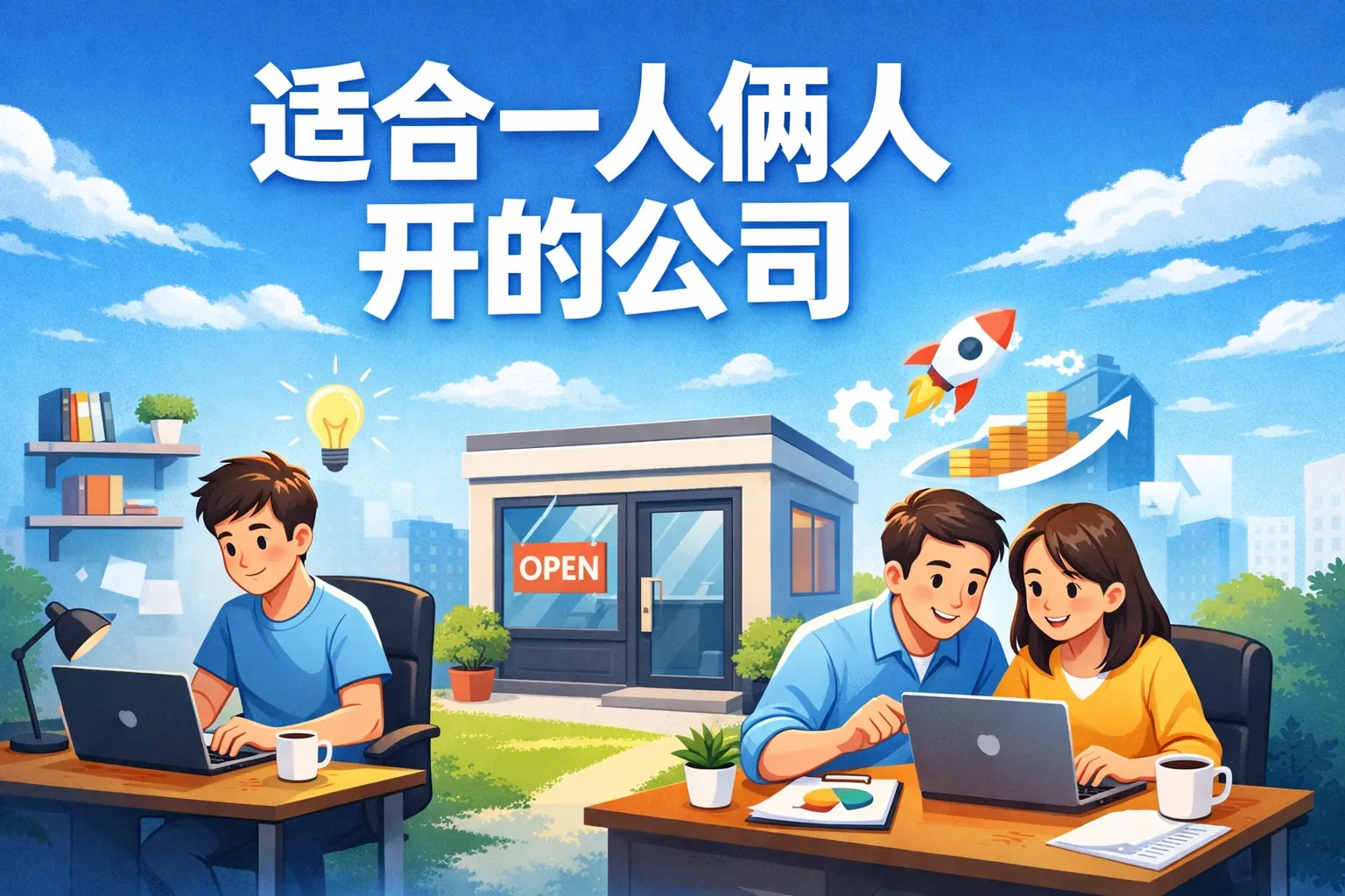 适合一人俩人开的公司