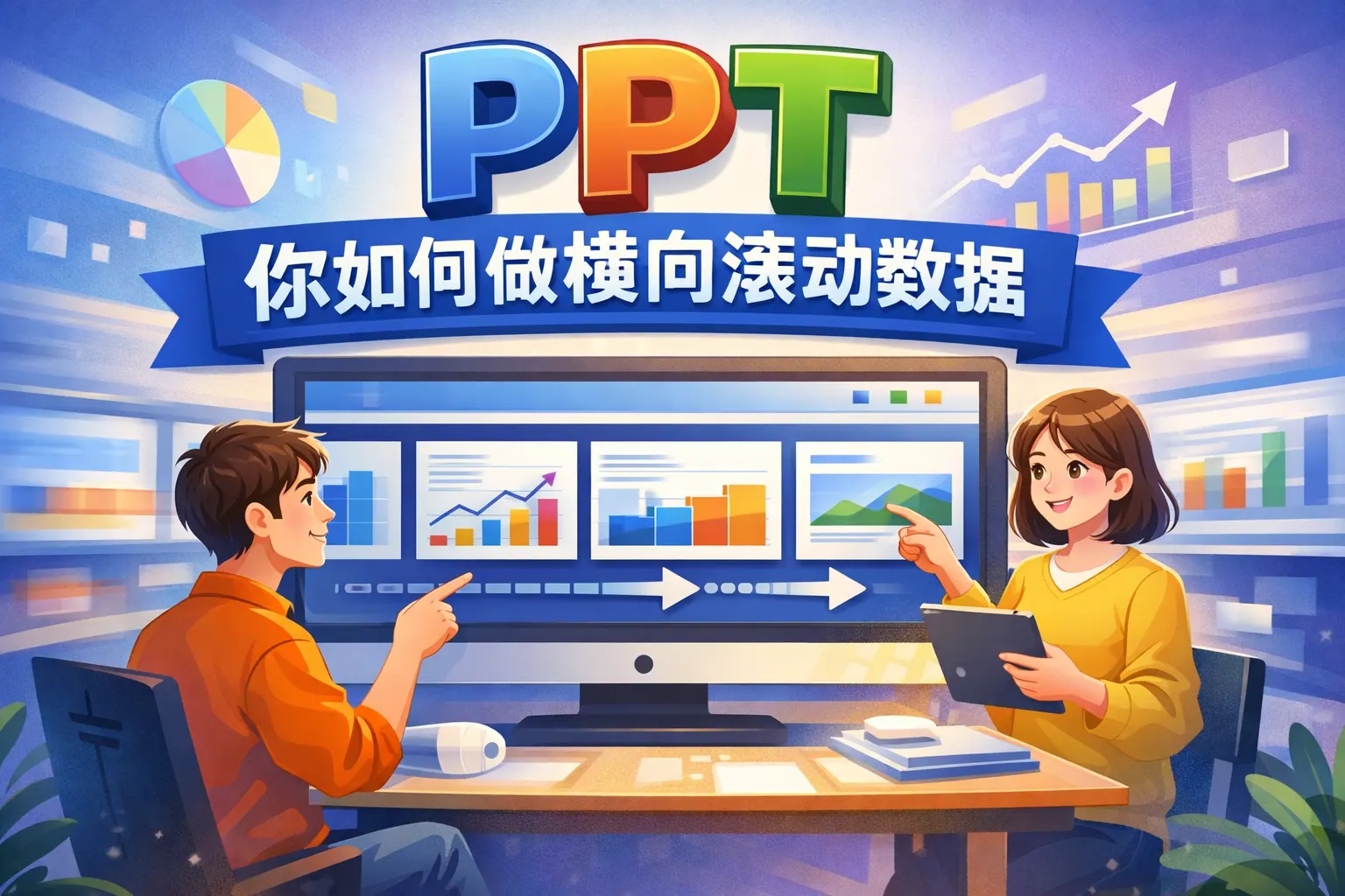 PPT你如何做横向滚动数据