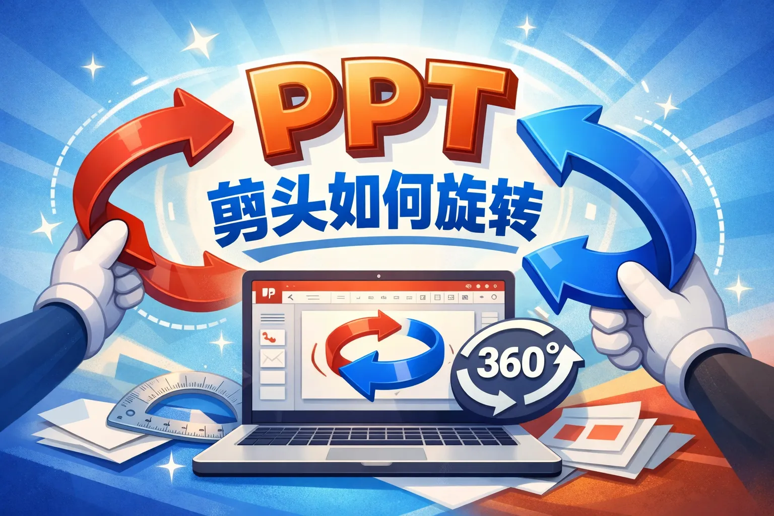 ppt剪头如何旋转