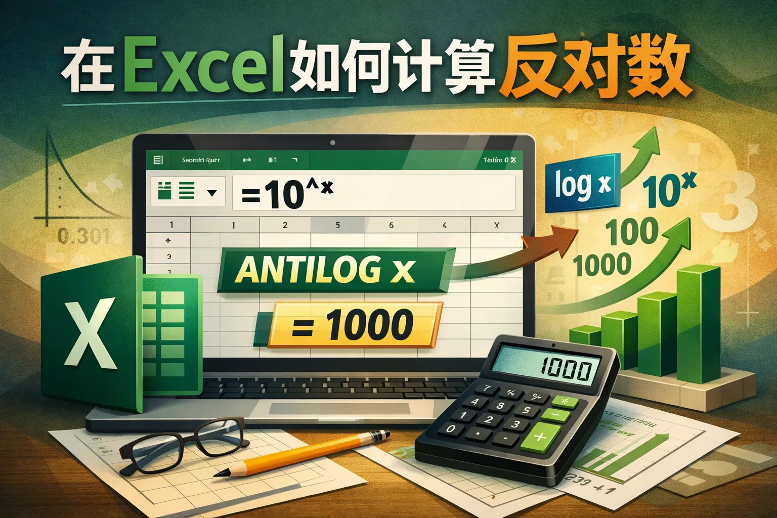 在excel如何计算反对数