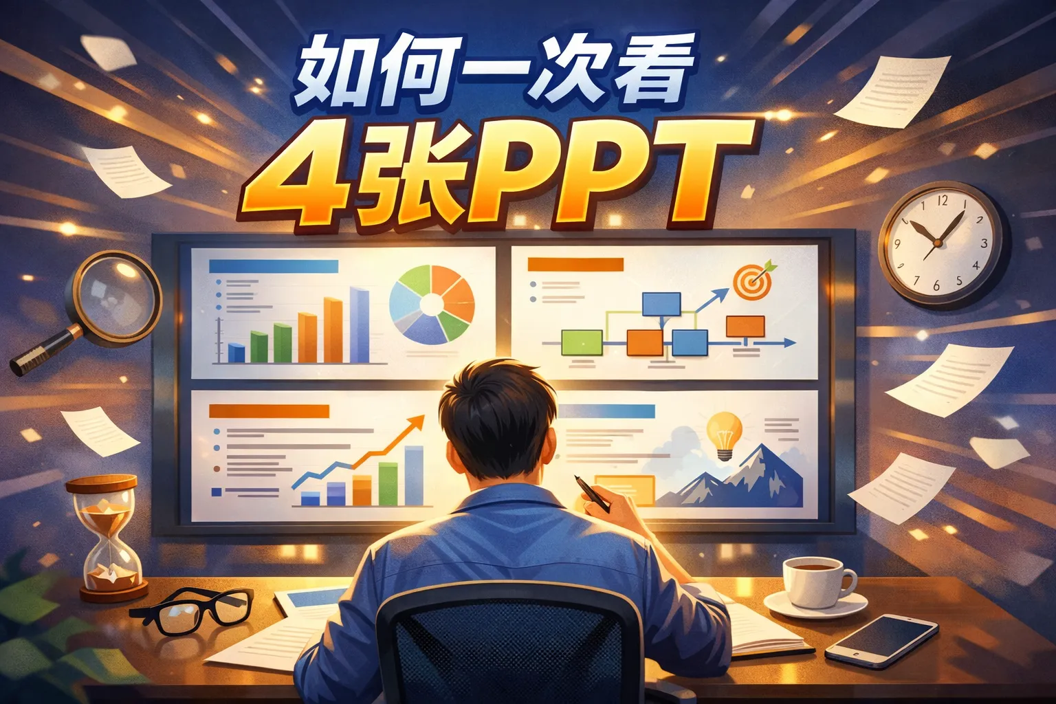 如何一次看4张ppt