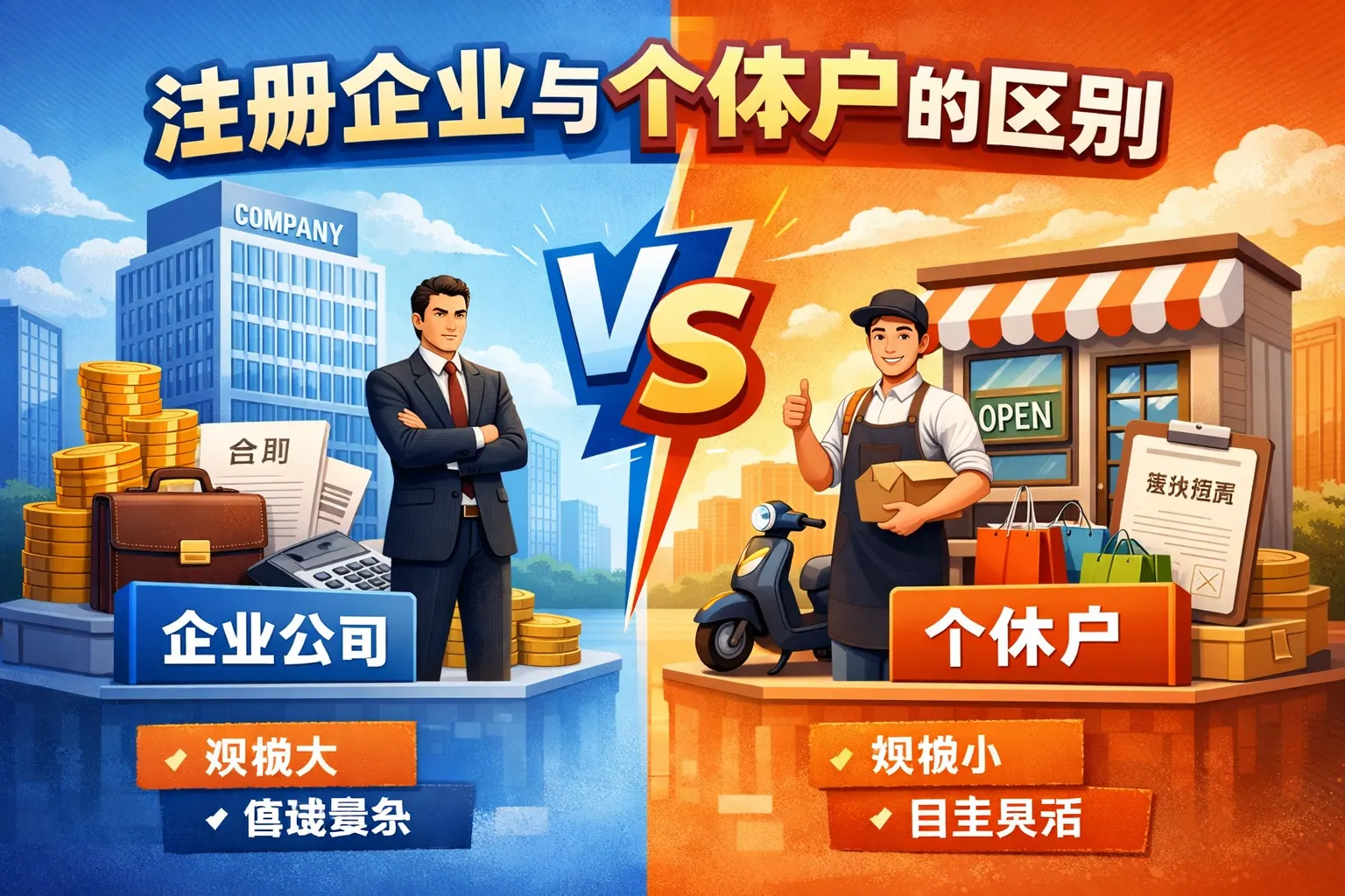 注册企业与个体户的区别