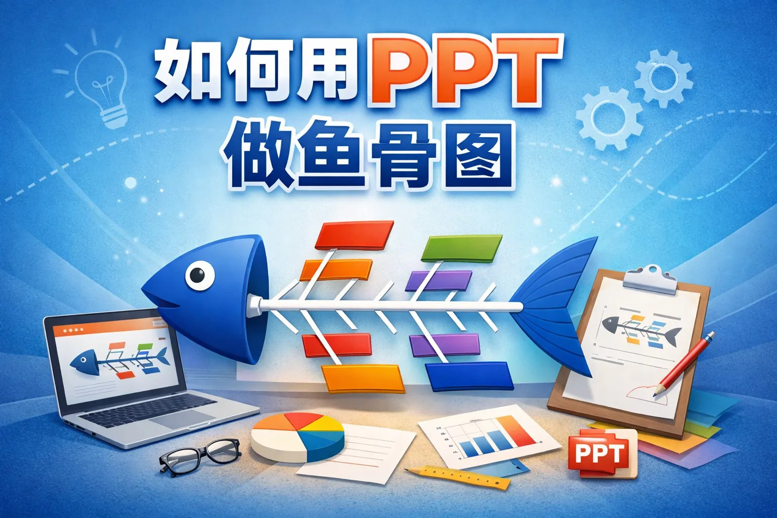 如何用ppt做鱼骨图