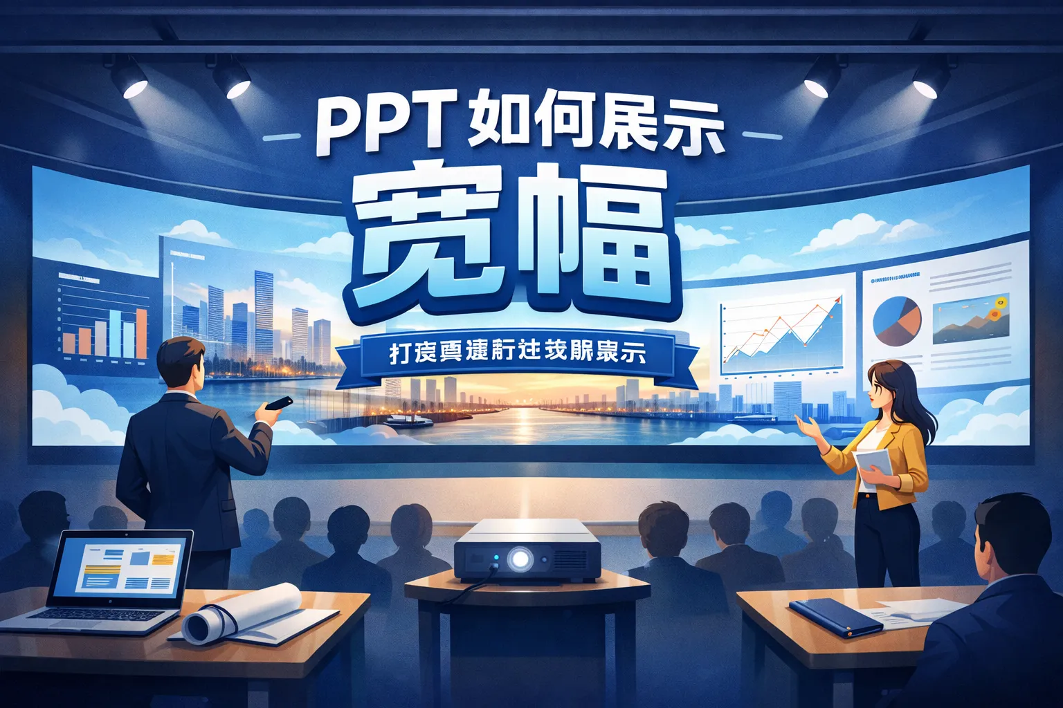 ppt如何展示宽幅