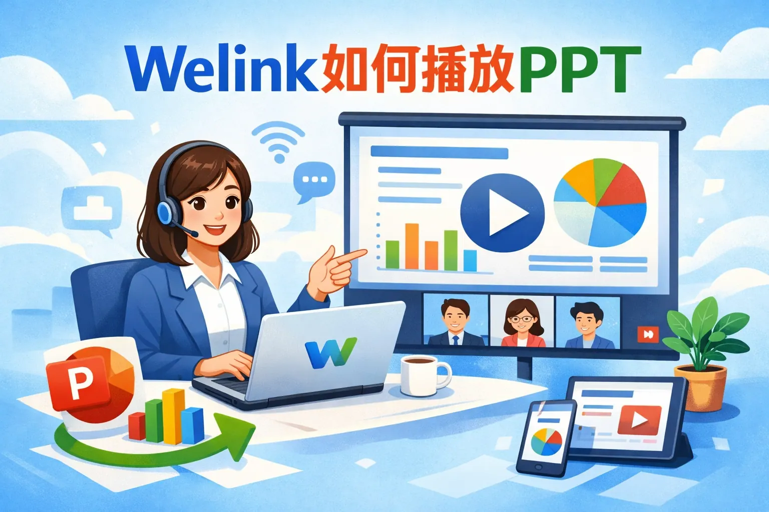 welink如何播放ppt