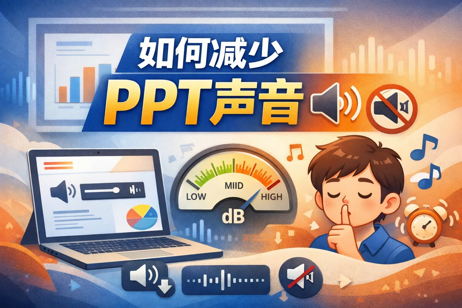 如何减少ppt声音