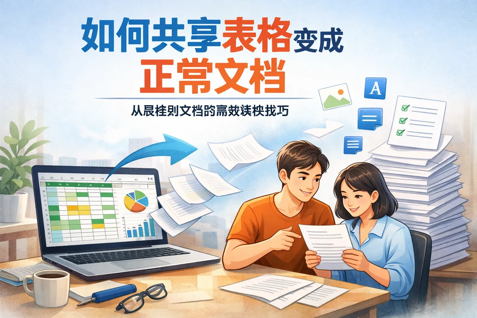 如何共享表格变成正常文档