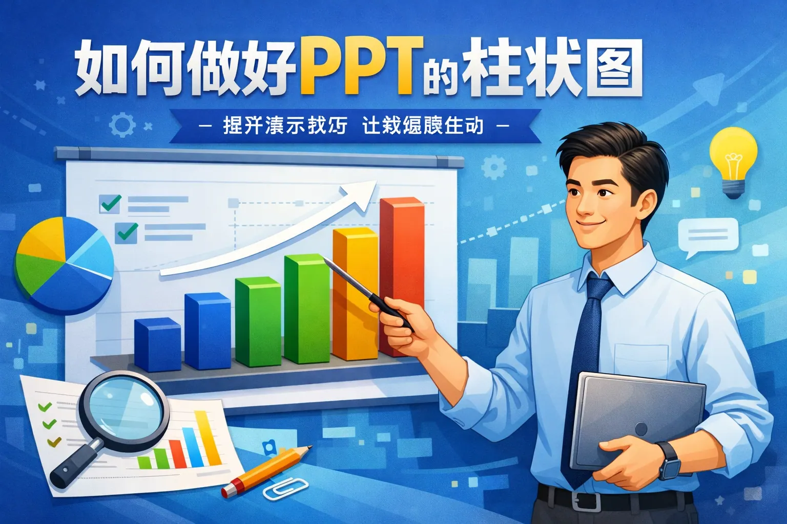 如何做好ppt的柱状图