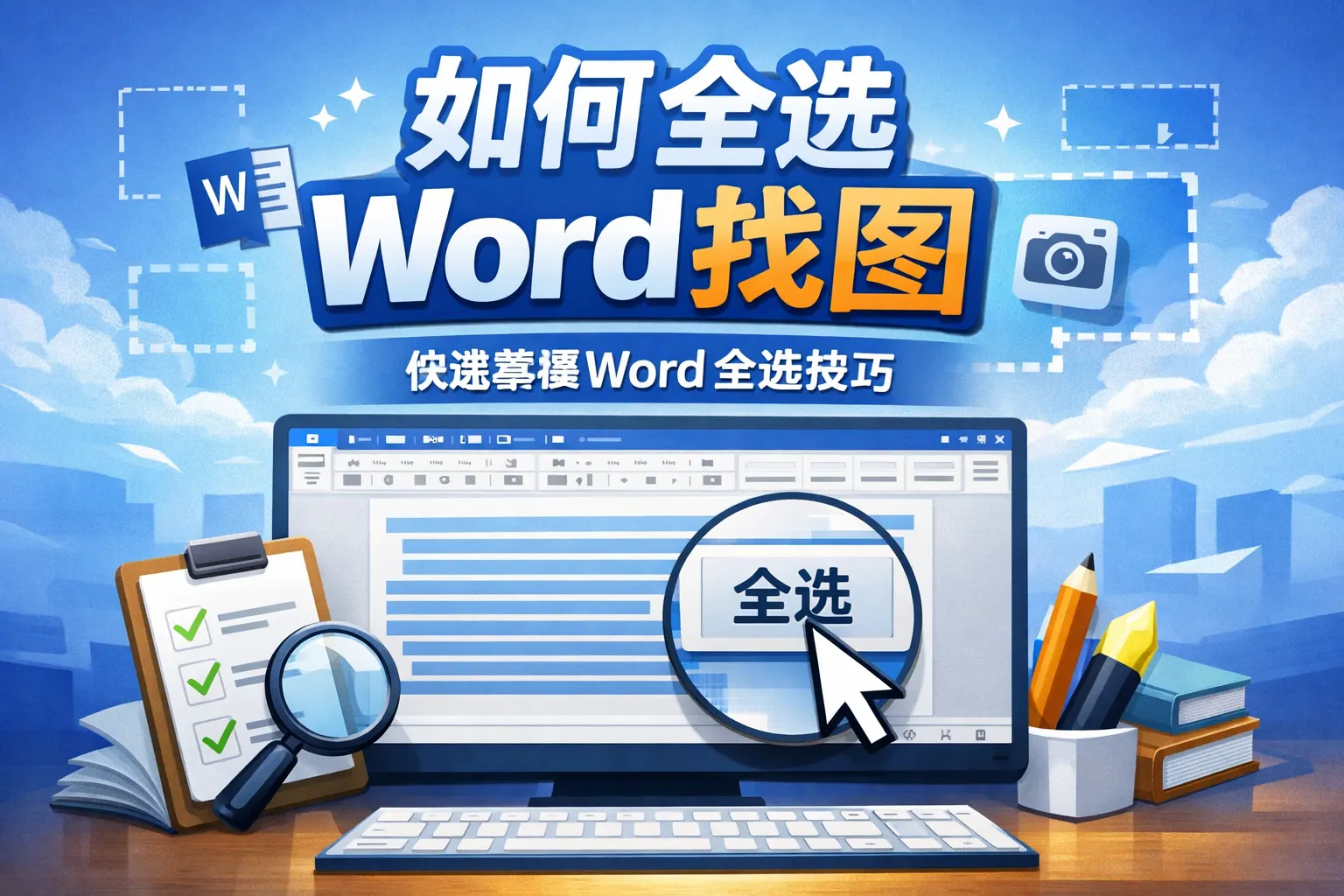 如何全选word截图