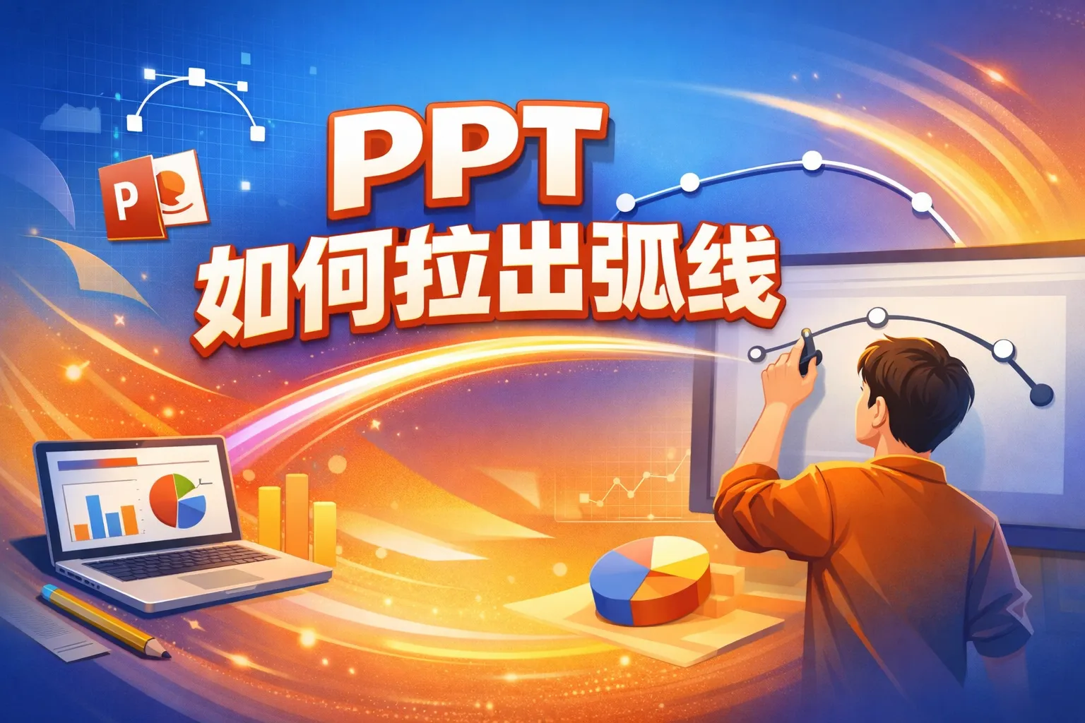 ppt如何拉出弧线