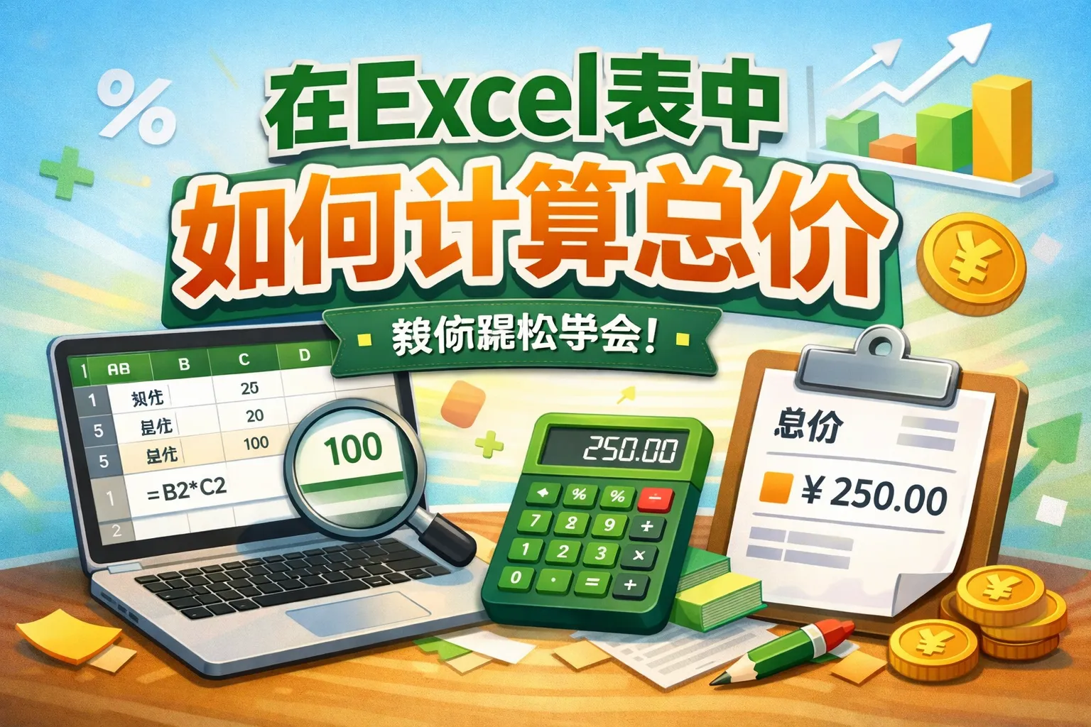 在excel表中如何计算总价