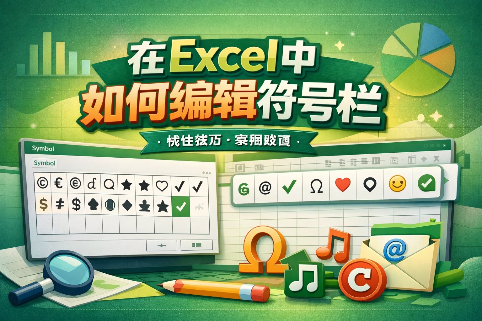 在excel中如何编辑符号栏