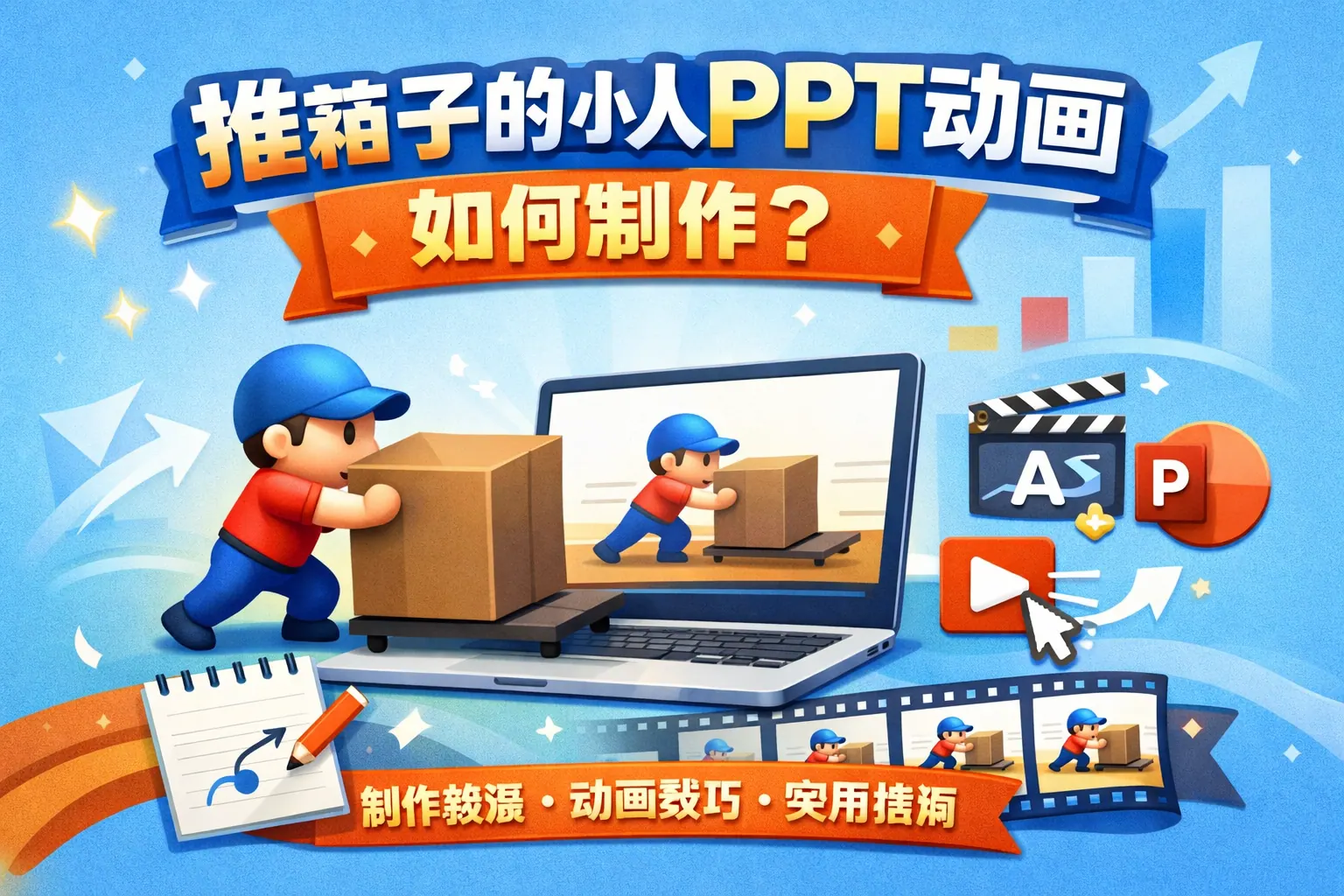 推箱子的小人ppt动画如何制作