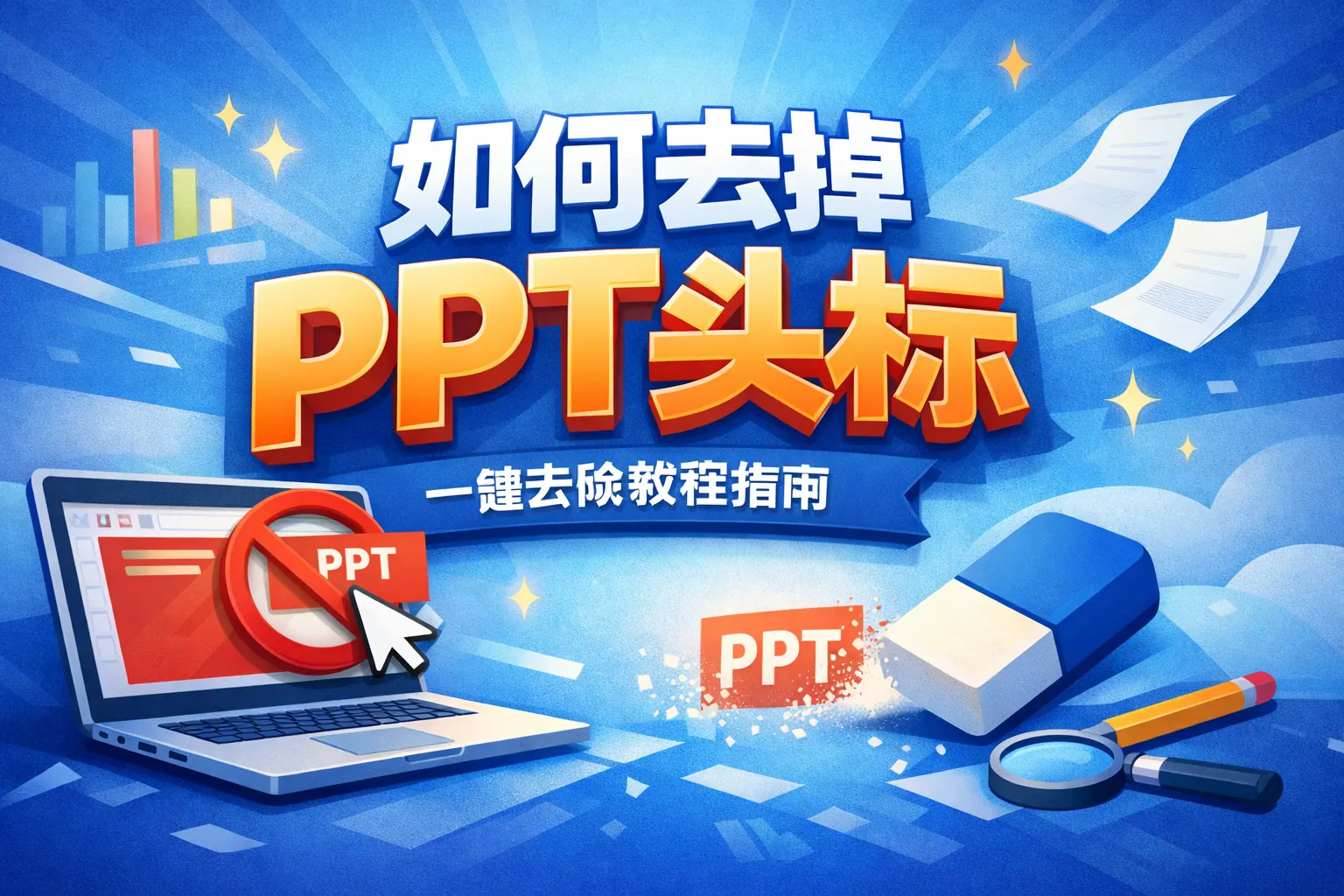 如何去掉ppt头标