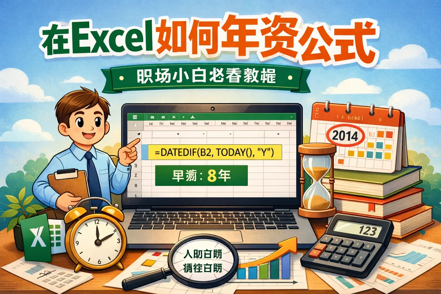 在excel如何算年资公式