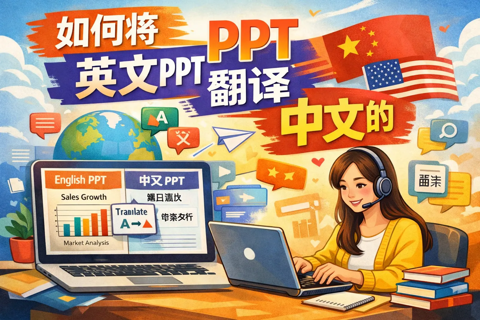 如何将英文ppt翻译中文的
