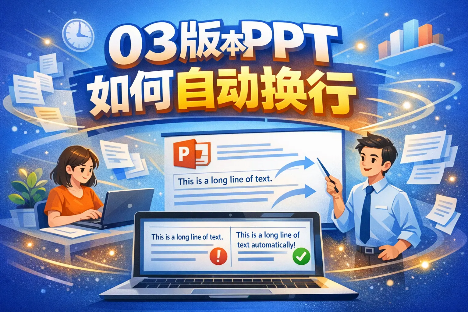 03版本ppt如何自动换行