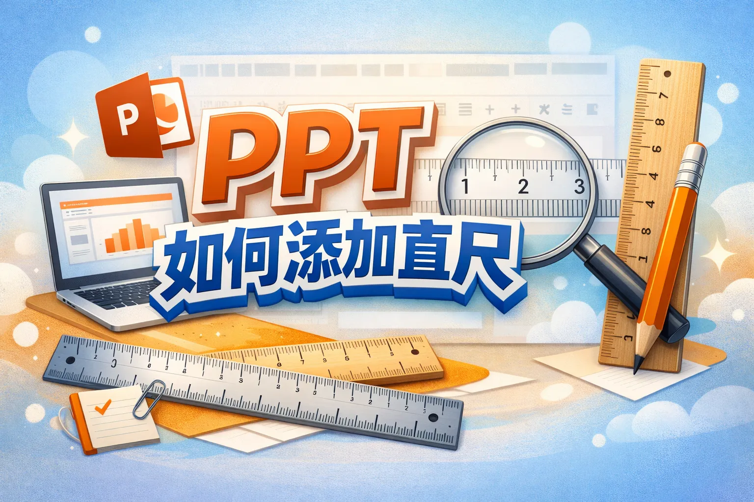 PPT如何添加直尺