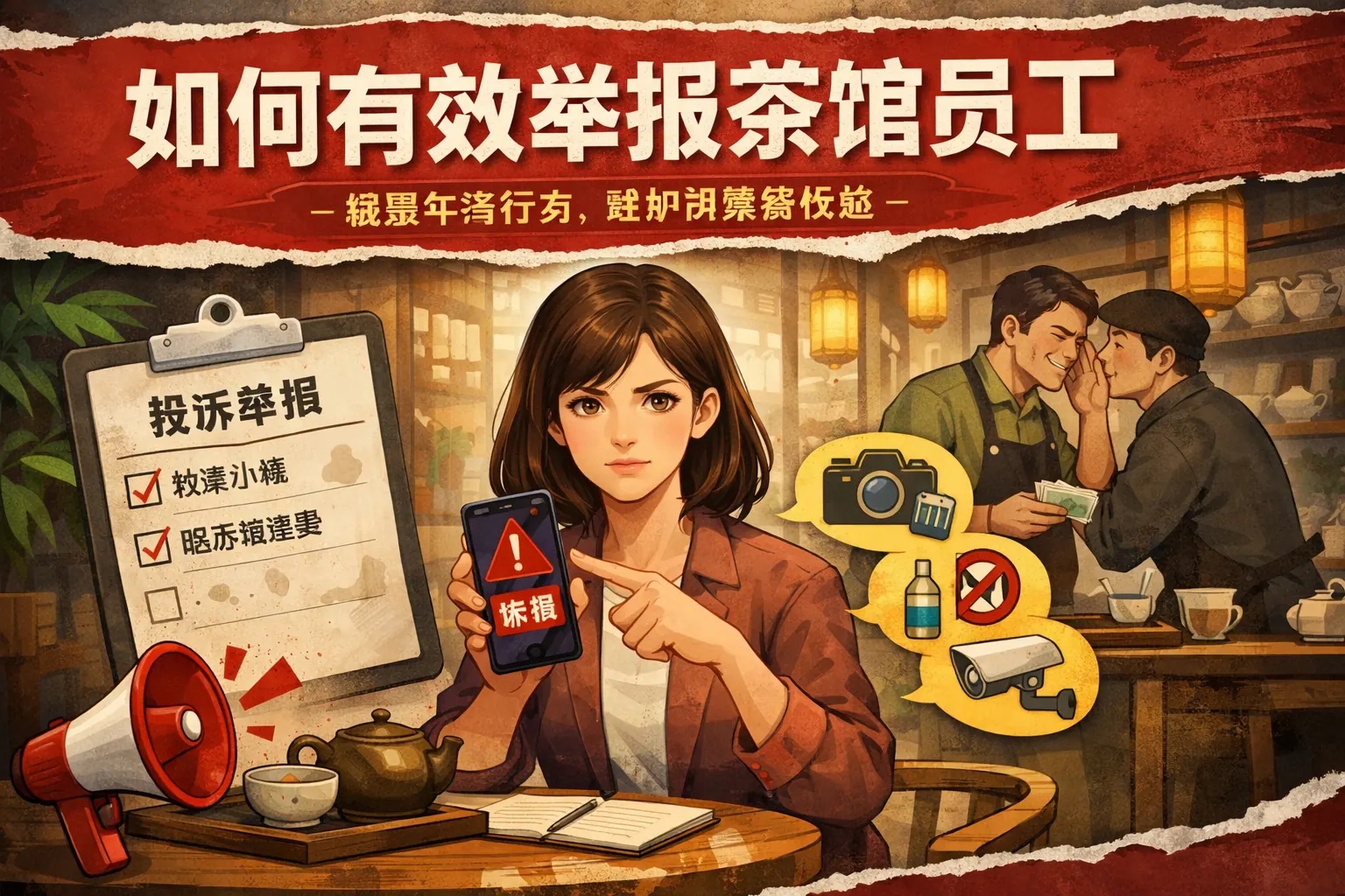 如何有效举报茶馆员工