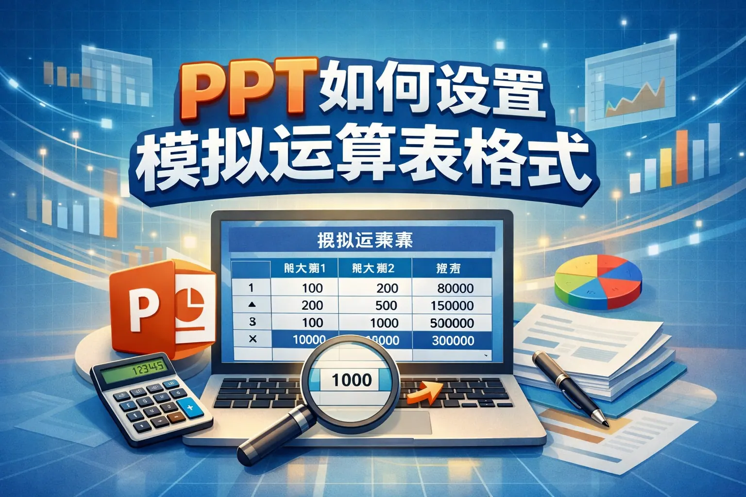 ppt如何设置模拟运算表格式