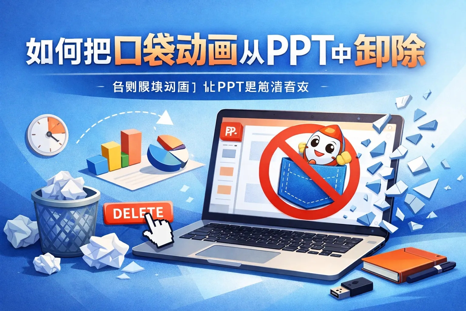 如何把口袋动画从ppt中卸除