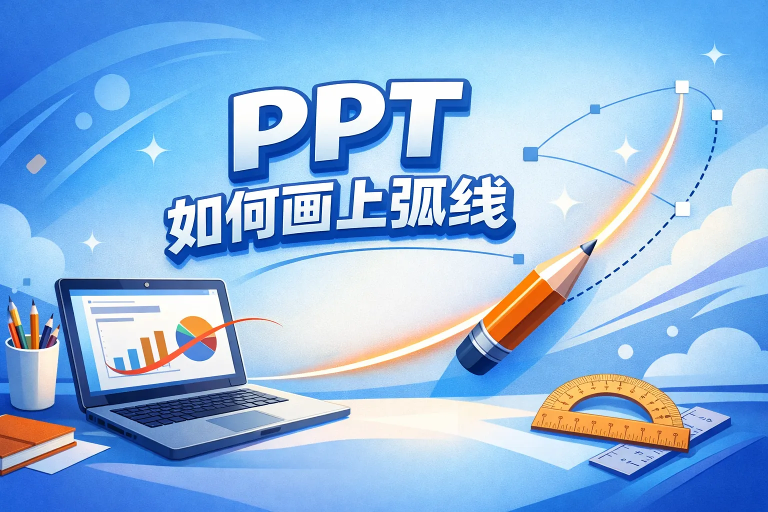 ppt如何画上弧线