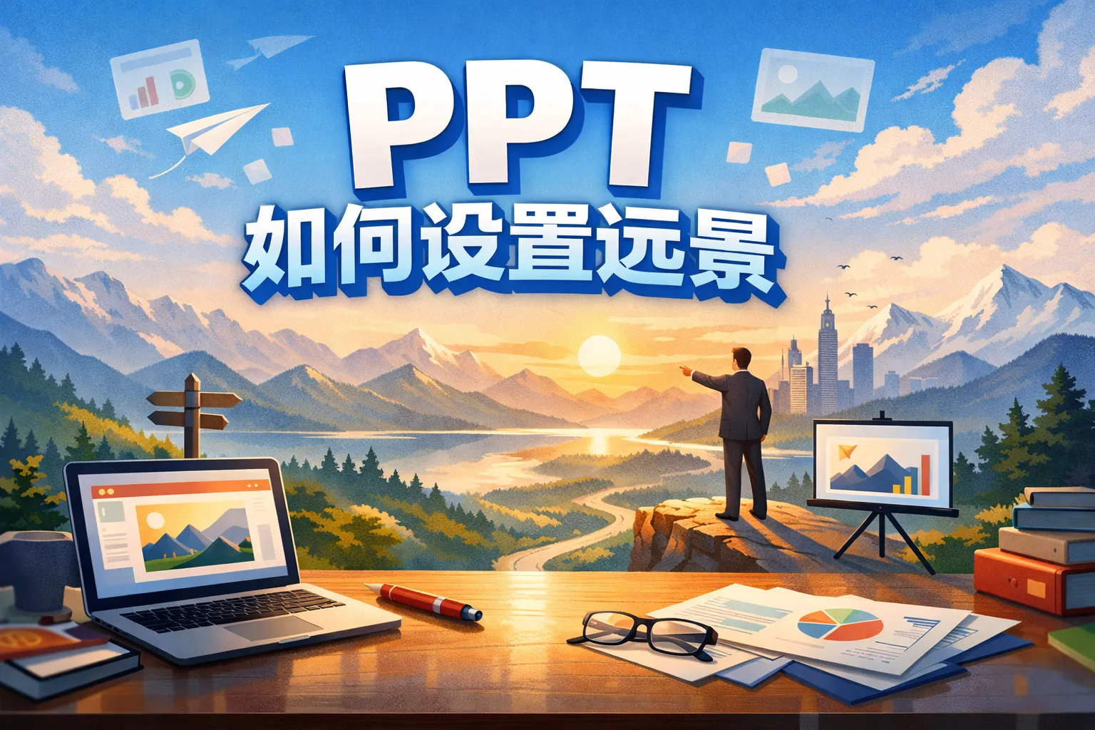ppt如何设置远景