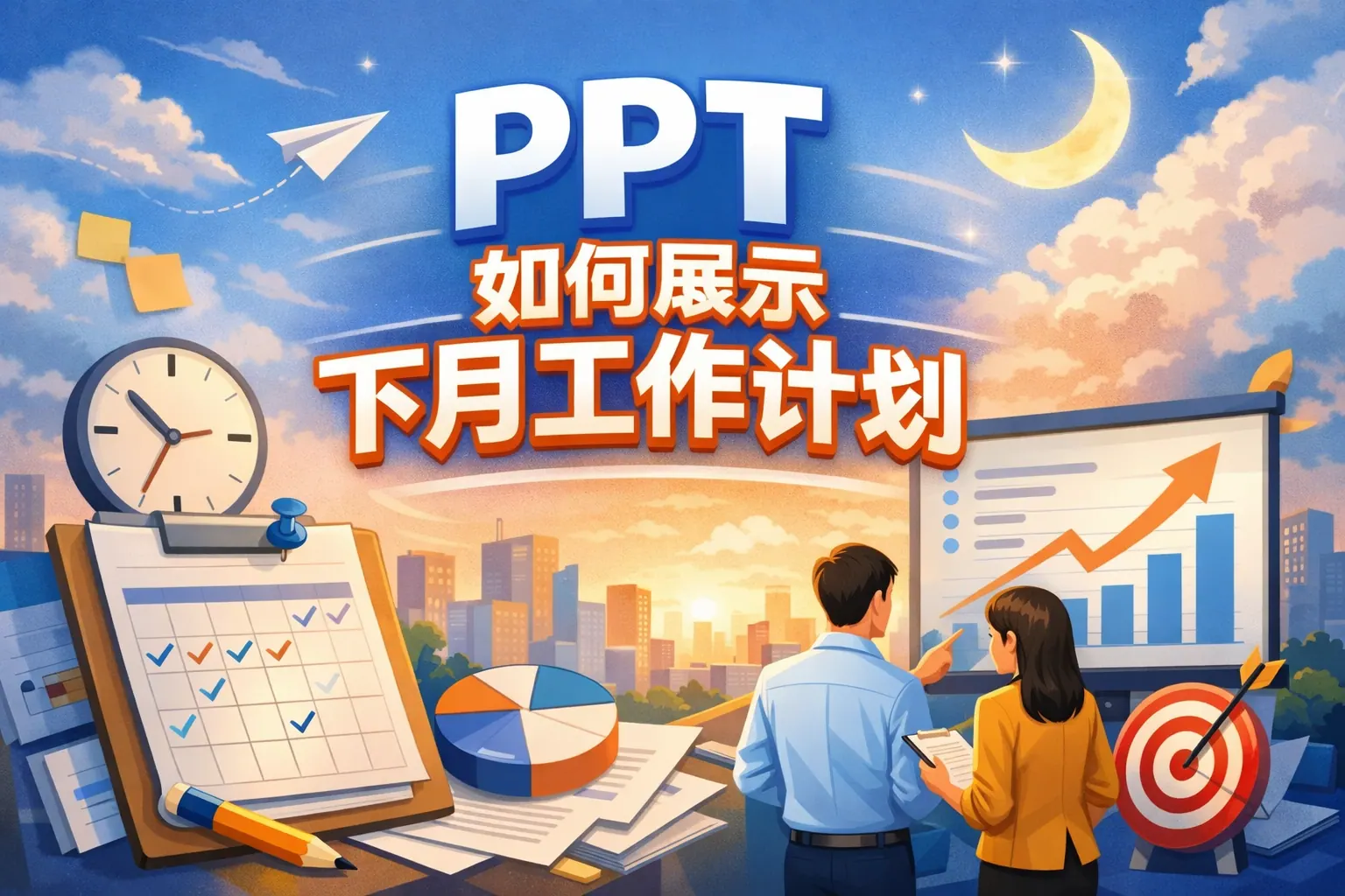 PPT如何展示下月工作计划