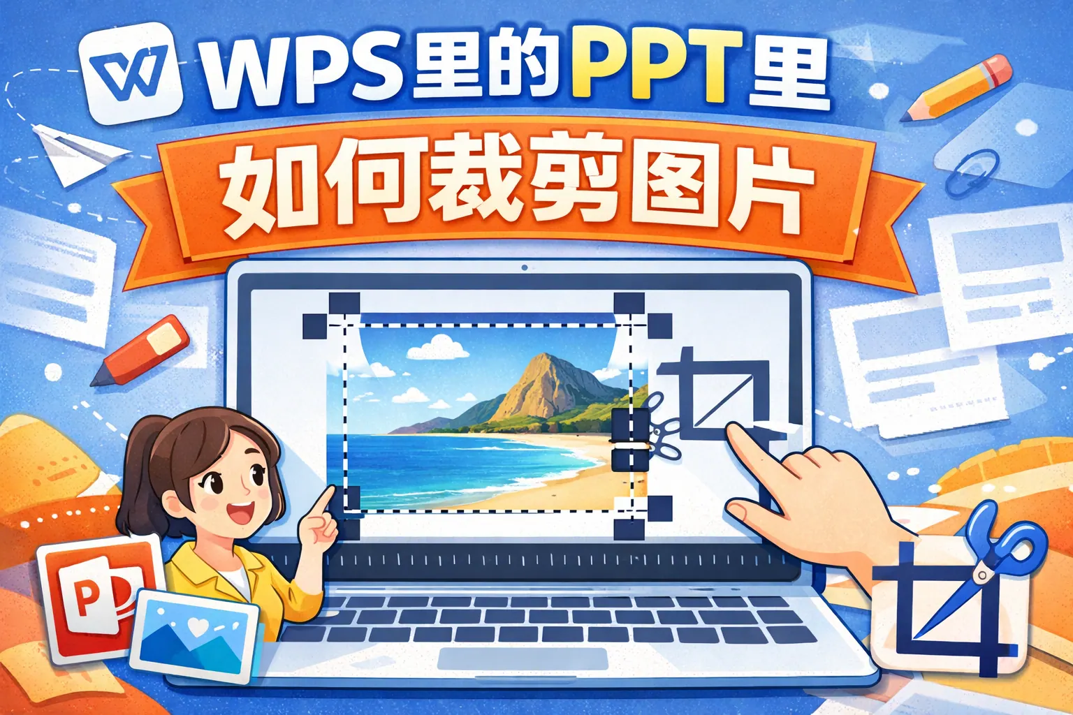 wps里的ppt里如何裁剪图片