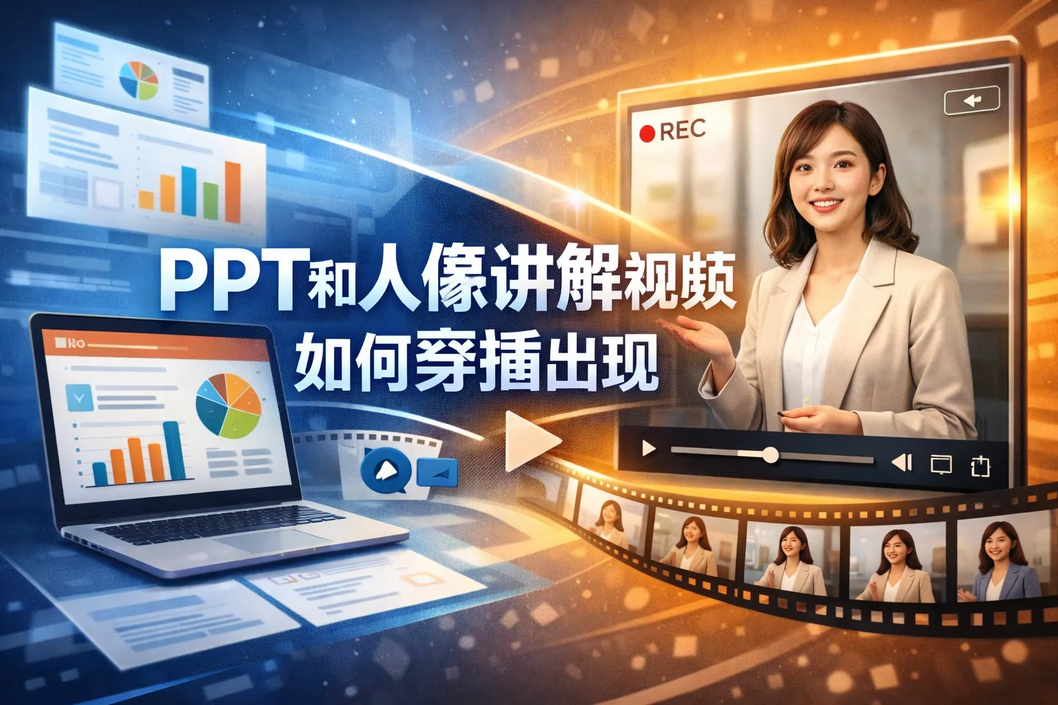 ppt和人像讲解视频如何穿插出现