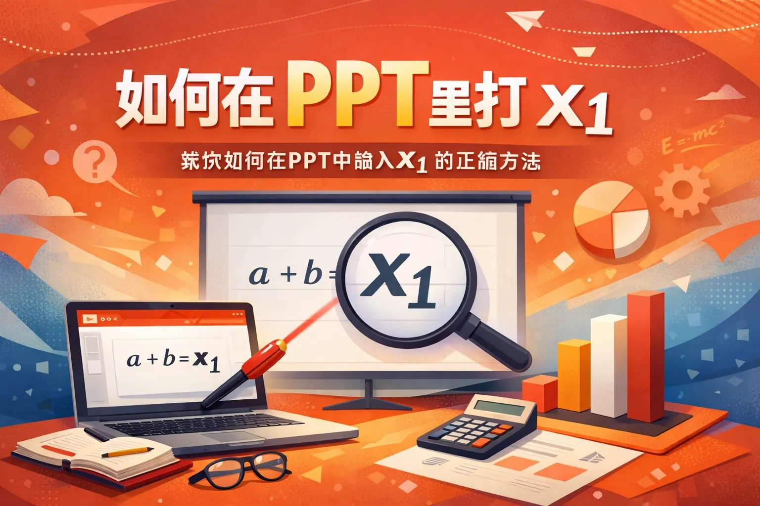 如何在ppt里打x1