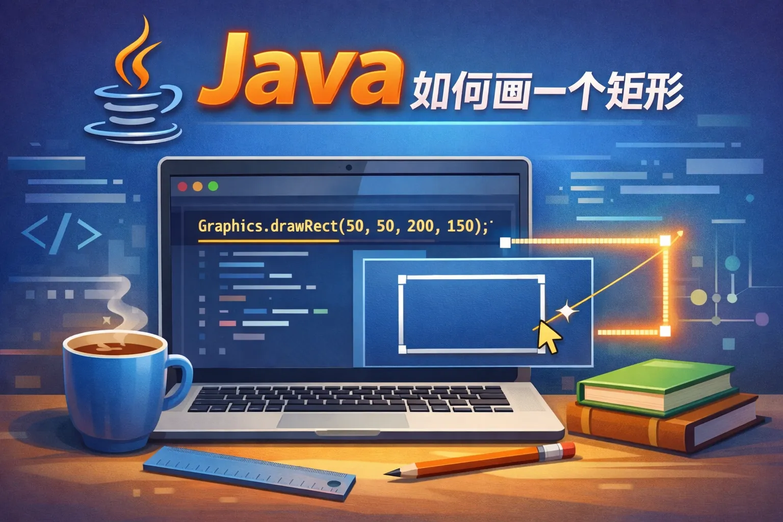 java如何画一个矩形