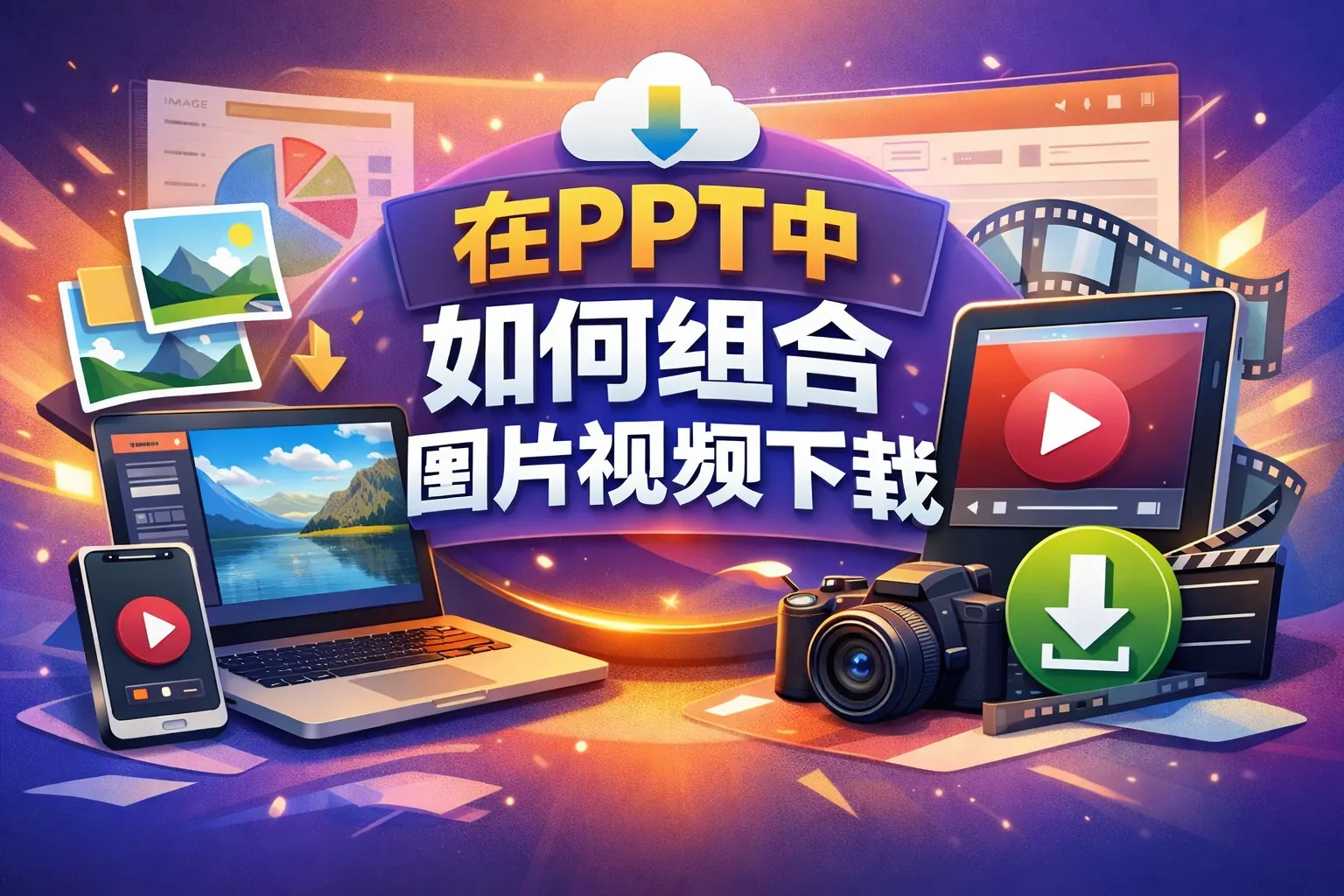 在ppt中如何组合图片视频下载