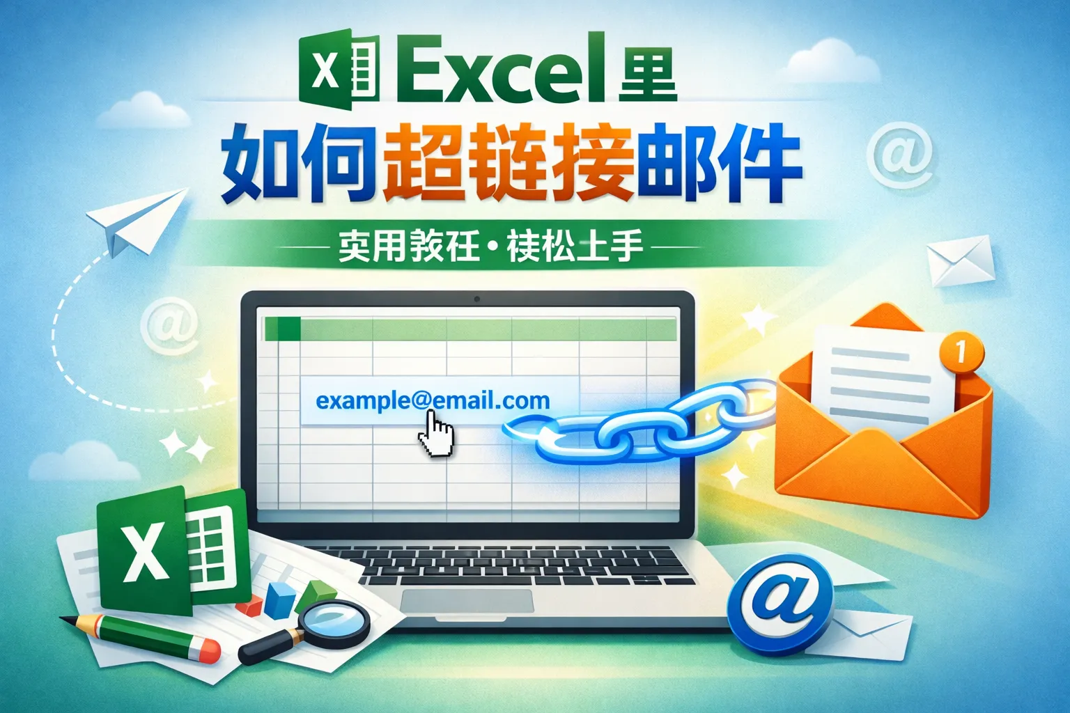 在excel里如何超链接邮件