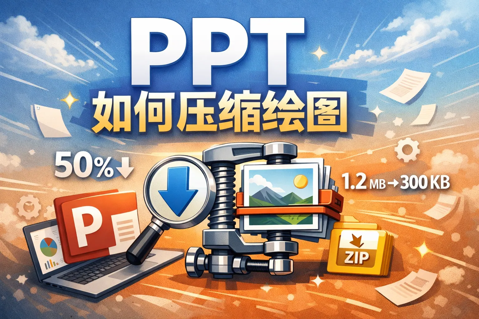 ppt如何压缩绘图