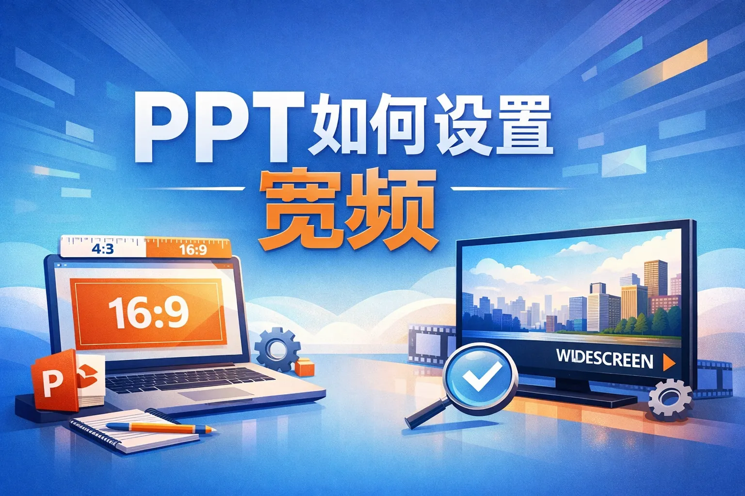 ppt如何设置宽频