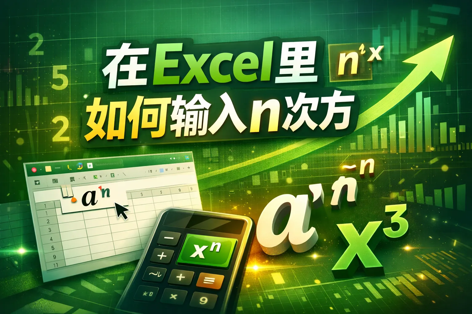 在excel里如何输入n次方