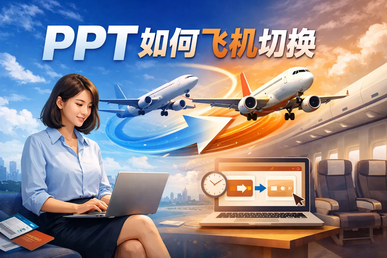 ppt如何飞机切换