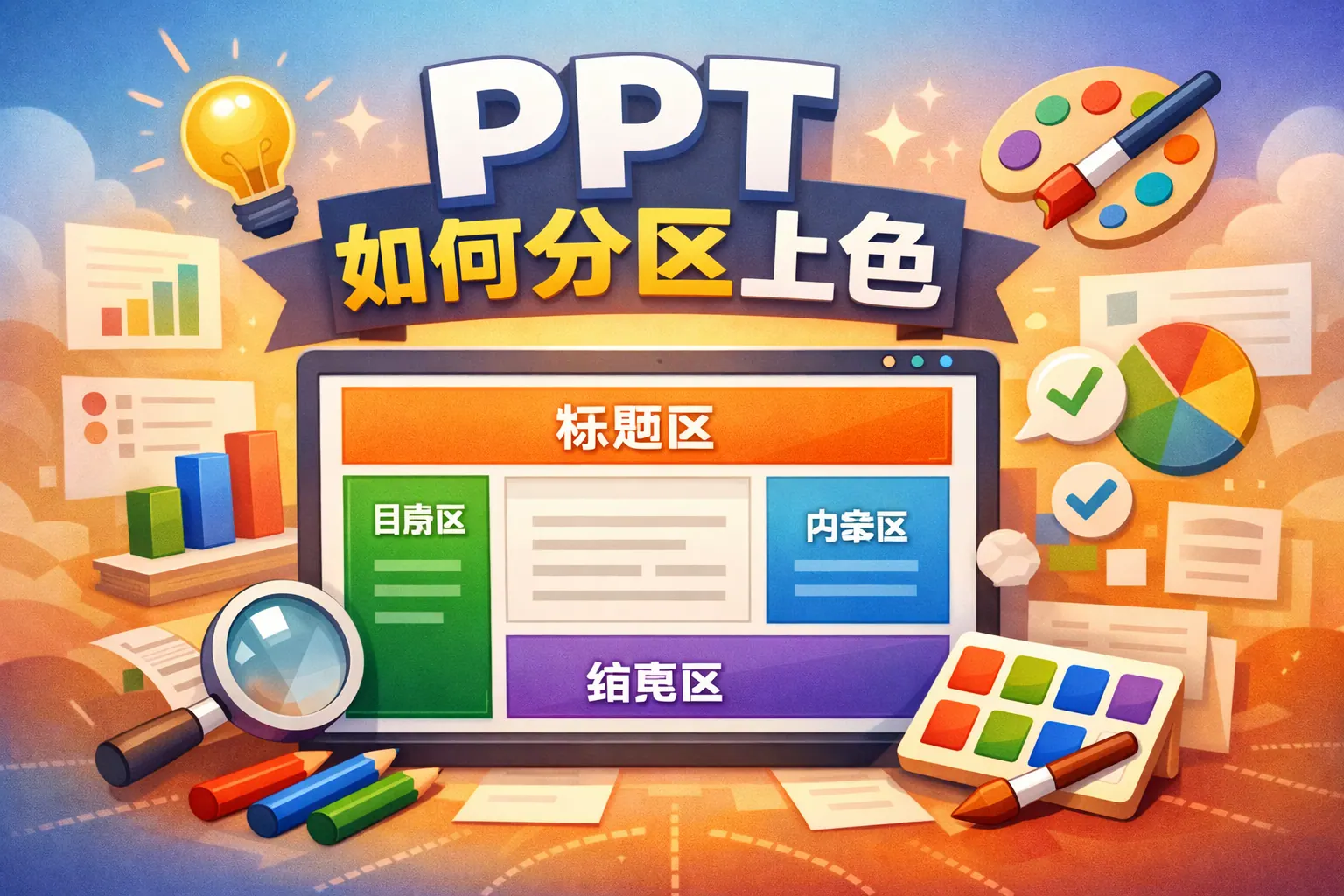 ppt如何分区上色