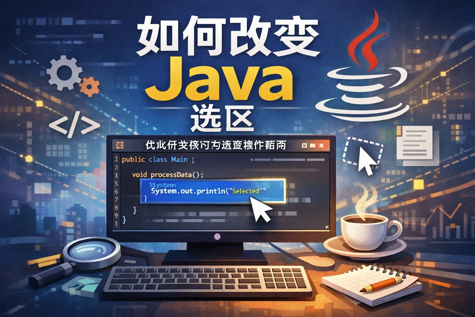 如何改变java选区